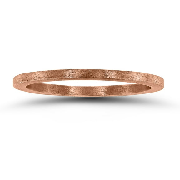 SZUL Women's 1MM Thin Matte Finish Wedding Band in 14K Rose Gold