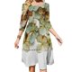 thumbnail image 1 of Vestido de escote cuadrado con pétalos de hortensia n.º 1, bonitos vestidos holgados con estampados, elegante vestido de fiesta en la playa, flores de hortensia, flores florales, 1 of 6