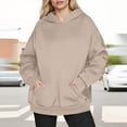 thumbnail image 2 of Women 2025 Fall Trendy Hoodie Pullover Hooded Sweatshirt Long Sleeve Cute Oversized Fleece Casual with Pocket, 2 of 6