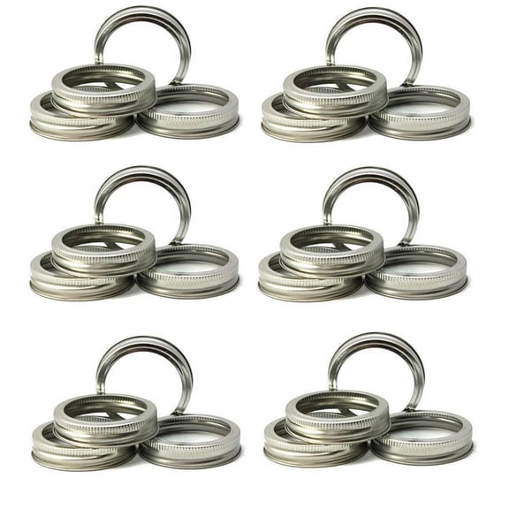 Mason Jar Replacement Rings or Durable & Rustproof Tinplate Metal Bands/Rings for Mason Jar,Canning Jars,Storage (Set of 24 Regular Mouth)