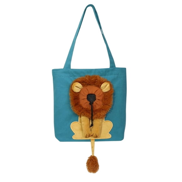 Portador de mascotas Billuyoard León bolsa de hombro Transporte Retráctil Gato Perro Lago azul L