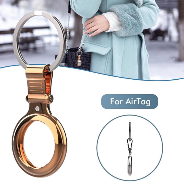 Étui en Métal avec Porte-Clés Résistant aux Rayures Étui Protecteur Portable Compatible avec AirTags Traqueur Bluetooth Housse de Protection