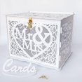 thumbnail image 1 of Jolik Wedding Money Box Holder with Sign, Large Rustic Wood Wooden DIY Envelop Gift Card Shadow Boxes with Lock Slot for Reception Anniversary Graduation Birthday Party Parties (Mr & Mrs, White), 1 of 8
