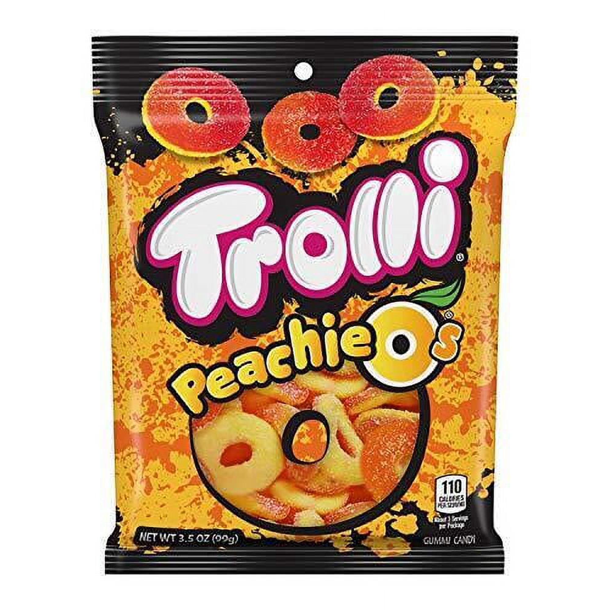 Trolli Peachie O's Sour Gummy Rings Candy, 4.25 Ounce, [1-Bag]