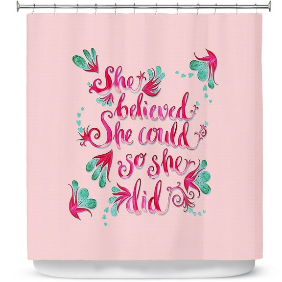 Shower Curtains 70" x 73" from DiaNoche Designs by Zara Martina - She Believed Pink