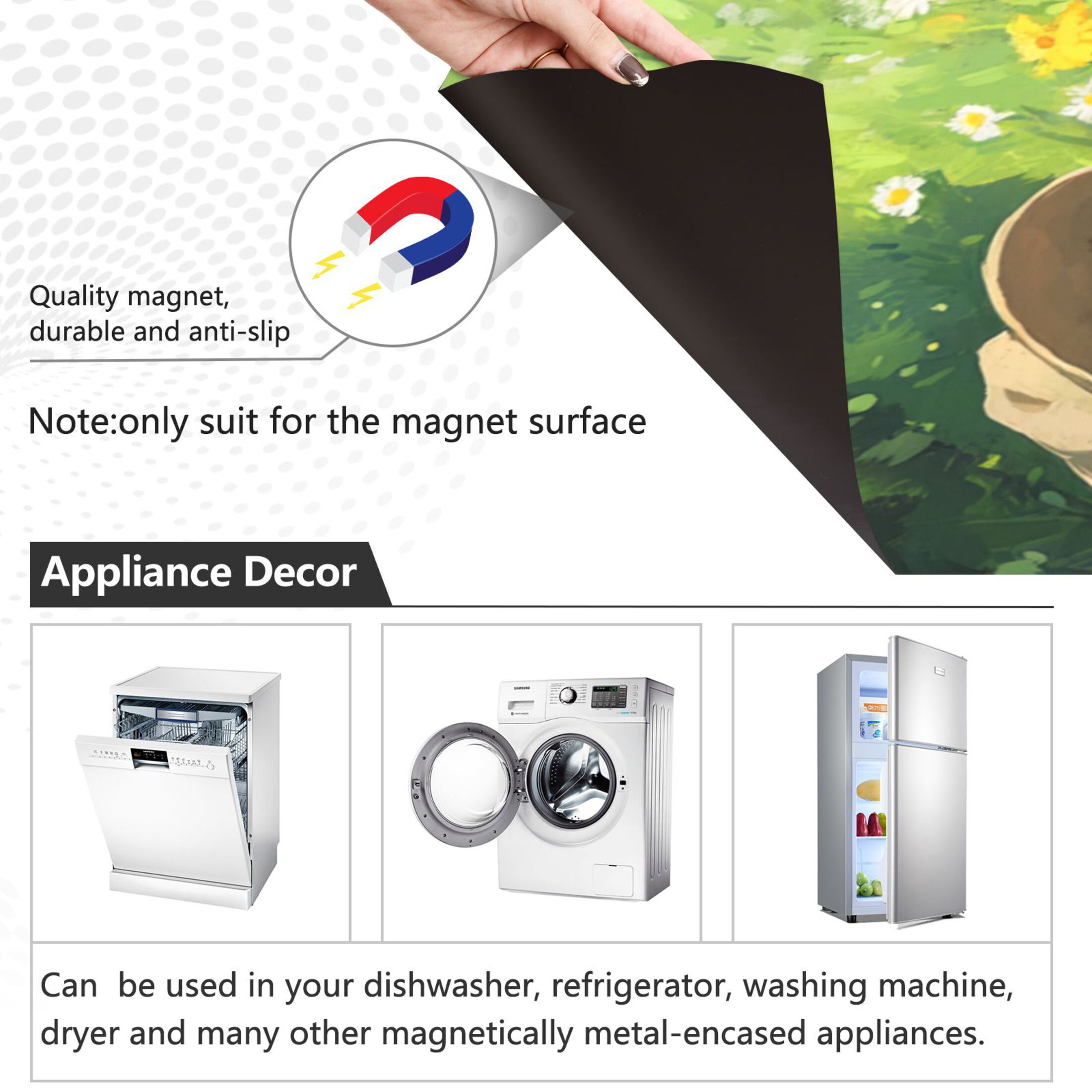 Dishwasher Magnetic Refrigerator Magnet Cover Sticker Home Decorative 23"x26" Two Cute Bears