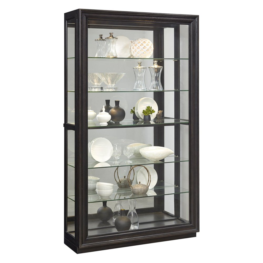 HomeFare Rockford Mirrored 2 Way Sliding Door Curio Walmart