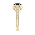 thumbnail image 3 of ANGARA Natural 1.6 ct Blue Sapphire Halo Ring with Diamond Accents in 14K Yellow Gold for Women (Size-7mm) | September Birthstone, Anniversary, Jewelry Gift for Women | Natural Blue Sapphire Ring, 3 of 9
