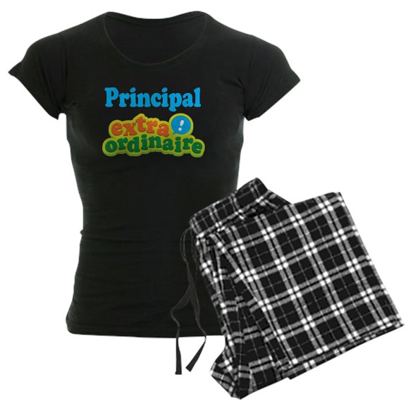 CafePress - Principal Extraordinaire Women's Dark Pajamas - Women's Short Sleeve Print T-Shirt and Pants Dark Cotton Pajama Set