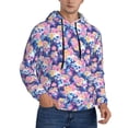 thumbnail image 2 of Lsque graffiti style Skull flower Pattern Casual Men's Hoodie,Hooded Sweatshirt with Kangaroo Pocket,Pullover Hoodie-XX-Large, 2 of 7