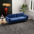 thumbnail image 6 of Harriet Mid-Century Modern Tufted Back Velvet Sofa in Dark Blue, 6 of 7