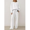 thumbnail image 4 of PRETTYGARDEN 2 Piece Sets For Women Fall Trendy Long Sleeve Sweatshirt Wide Leg Pants Loungewear Set Matching Sweatsuit, 4 of 10