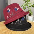 thumbnail image 2 of CoCopeaunts Thickened Wool Women Bucket Hat Winter Fashionable Flower Embroidery Fisherman Hat Cold Proof Roll up Brim Basin Hat, 2 of 8