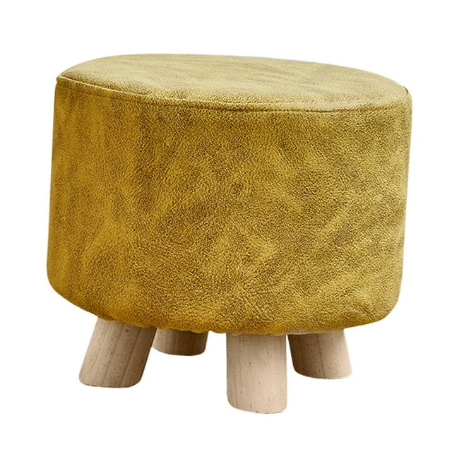 Lipstore Round Small Foot Stool Ottoman Creative Footrest for Indoor Entryway Nursery Yellow
