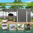 thumbnail image 5 of Mootloxy 6x4 ft Outdoor Storage Shed & Gazebo Combo, Lean to Metal Tool Shed with Window & Open Pergola for Backyard, Patio, Lawn (Gray), 5 of 9