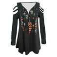 thumbnail image 4 of Fesfesfes Women Tunic Tops Printed Long Sleeve Tops V-Neck Zipper Casual Tops T-shirt, 4 of 4