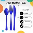 thumbnail image 2 of Crown Display Dark Blue Party Supply Set - 150-Piece Disposable Cutlery Combo, 2 of 7