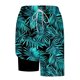 thumbnail image 3 of Ceisia Men's Tropical Palm Leaf Print Beach Shorts with Quick Dry Stretch Fabric and Anti-Exposure Liner Multicolor L Gifts, 3 of 6