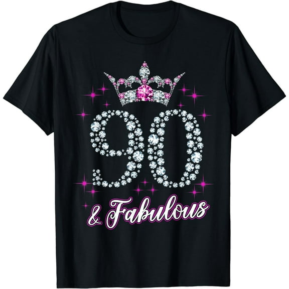 Womens 90 And Fabulous 1929 90Th Birthday Gift Tee T-Shirt
