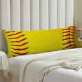 thumbnail image 2 of Sport Theme Body Pillow Cover Sports Baseball Worn Ball Laces Softball Laces Long Pillowcase with Zipper Retro Cushion Covers Decorative Soft Large Bedding Pillow Cases for Couch,Sofa,20"" x54,Yellow, 2 of 5
