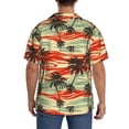 thumbnail image 3 of Uemuo Colorful Hawaii Palms Pattern Cotton Linen Short Sleeve Shirts,Casual Lightweight Button Down Shirts,Vacation Beach Summer Tops-Small, 3 of 7