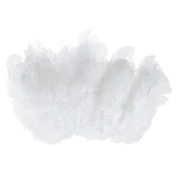 Uxcell 100 Pack Feathers for Crafting White 1.57-3.15 inch Natural Fluffy Feathers Plume for Wedding Decorations