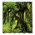 thumbnail image 3 of Ambesonne Tree Shower Curtain, Moss Jungle Wildlife, 69"Wx70"L, Green Brown, 3 of 5