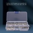 thumbnail image 2 of 250 Pcs/Set M1.6 M2 M2.5 M3 Carbon Steel Hex Nut Assortment Kit Hexagon Nuts Metric Thread Asso 3660, 2 of 4