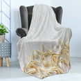 thumbnail image 4 of Seashells Soft Flannel Fleece Throw Blanket, Sea Shells on Timber Pattern Tropical Honeymoon Getaways Classic Marine Theme, Cozy Plush for Indoor and Outdoor Use, 50" x 70", Pearl Ivory, by Ambesonne, 4 of 5