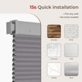 thumbnail image 2 of Allesin Zen No Drill Blinds for Windows Blackout Cordless Cellular Shades Honeycomb Blinds Pull Down, Free Stop Easy Install for Home and Office, Blackout, Light Gray, 32" W x 64" H, 2 of 8