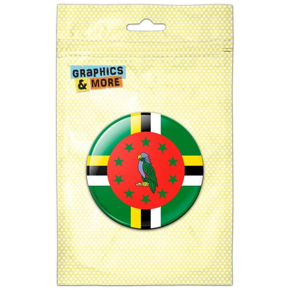 Dominica National Country Flag Pinback Button Pin Badge
