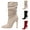 Beige, variant on Women's Slouchy Mid Calf Boots 4.3 Inch Stiletto High Heel Booties Side Zipper Dress Pumps Beige 9