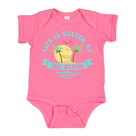 

Inktastic Life s Better at the Beach Gift Baby Girl Bodysuit