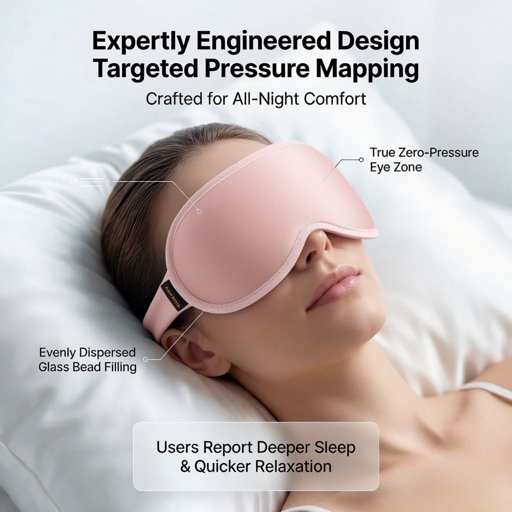 FACEMOON 2 Pack Adult Weighted Sleep Mask with Memory Foam Comfort, Total Darkness Experience & Lash Protection Technology
