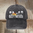 thumbnail image 2 of HNMKIU Tree Print Classic Adjustable Unisex Casual Denim Baseball Hat 03_Black,One Size, 2 of 5