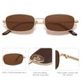 thumbnail image 2 of Gafas de sol SOJOS Y2k Rectángulo estrecho SJ1187 Dorado/Marrón oscuro, 2 of 5