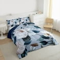 thumbnail image 3 of jejeloiu Rustic Flowers Full Size Comforter Sets,Vintage Floral Bedding Comforter Set,White Blue Bedding Sets For Girls Teens,Microfiber Bedroom Decor Reversible,3pcs, 3 of 8