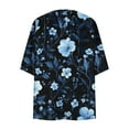 thumbnail image 5 of UPPADA Kimono Cardigan for Women Dressy Summer Floral Print 3/4 Sleeve Open Front Chiffon Beach Coverups Hawaiian Lightweight Loose Tops Navy,S, 5 of 6