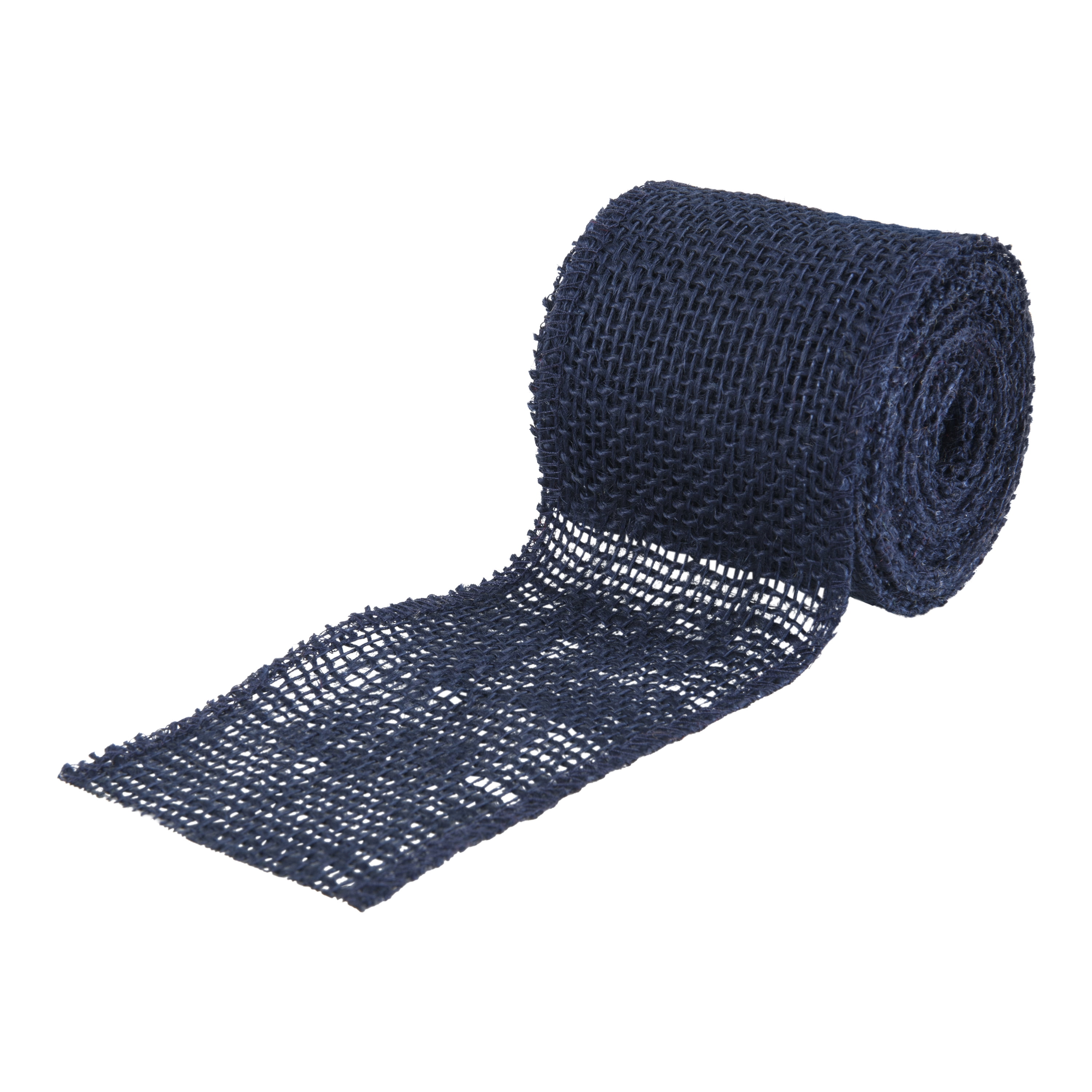 Love, Laugh, Craft Jute Burlap Roll Precut, Finished Edges, 3"W x 5-Yards, 740-36, Navy Blue