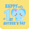 thumbnail image 4 of Inktastic Happy First Mothers Day with Elephant Boys or Girls Baby Bib, 4 of 4