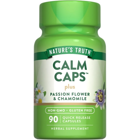 Calm Caps | 90 Capsules | With Passion Flower and Chamomile | by Nature's Truth