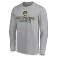 thumbnail image 2 of Men's Gray Milwaukee Brewers Evanston Stencil Long Sleeve T-Shirt, 2 of 3