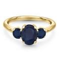 thumbnail image 3 of Gem Stone King 10K Yellow Gold Blue Sapphire Engagement Ring for Women | 2.50 Cttw | Oval 8X6MM | Gemstone September Birthstone | Size 5, 3 of 6