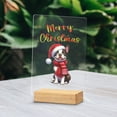thumbnail image 2 of Merry Christmas Boston Terrier Enjoys Woofmas Winter Xmas Holiday Acrylic Plaque Sign Ashwood Base Gentleman Dog Lover Gifts Home Desk Decor - 02022, 2 of 5