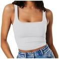 thumbnail image 4 of Womens Tank Tops Square Neck Sleeveless Women's Fitted Basic Tops Womens Summer Clothing Womans Clothes, 4 of 4