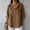 Coffee, variant on Women's T-Shirts Solid Color V Neck 3/4 Sleeve Relaxed Fit Casual Everyday Top