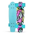 thumbnail image 1 of Mini-cruiser rétro 22 po pour enfants, ados et adultes – plateau composite flexible, roues de 62 mm, trucks en aluminium 3,25 po – Rave bleu/fluo – Madd Gear, 1 of 7