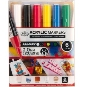 Royal & Langnickel Acrylic Markers Primary Colors, 6 Piece