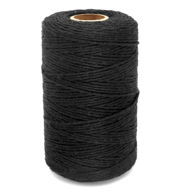 Black Twine String,Cotton Bakers Twine 656 Feet Cotton Cord Crafts Gift  Twine String Christmas Holiday Twine
