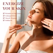 BEAKEY Jade Roller & Gua Sha، أسطوانة الوجه المصنوعة من اليشم الطبيعي، أجهزة العناية ببشرة الوجه، وردي
